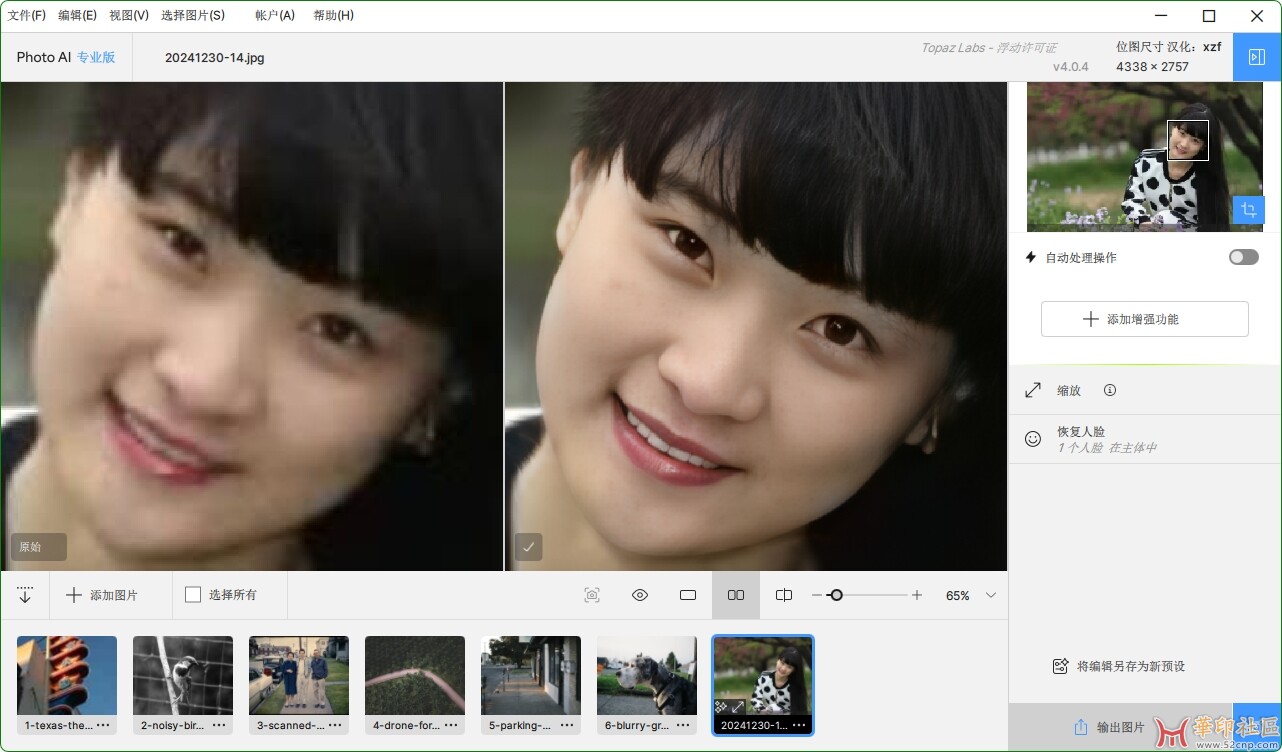 Topaz Photo AI 4.0.4（AI 智能图片放大降噪软件）简体中文汉化版{tag}(4)